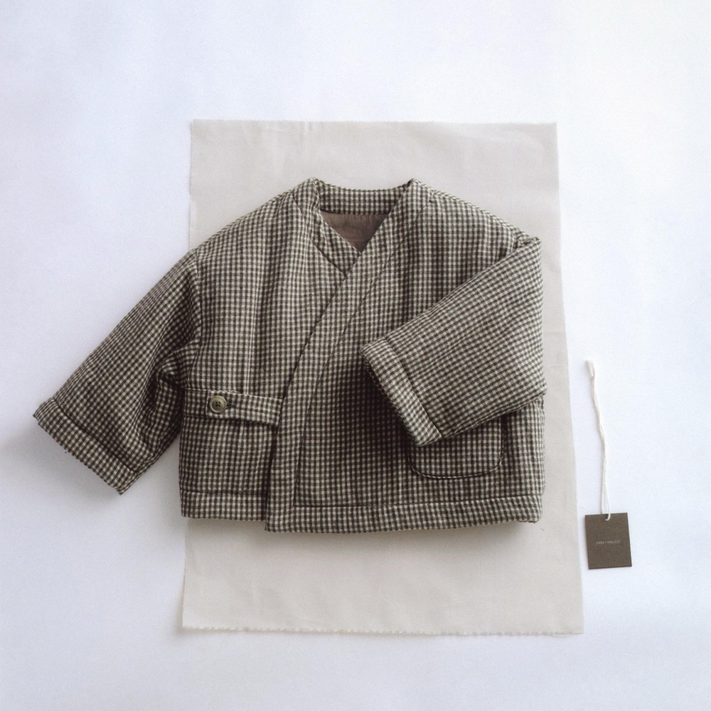 Zara kids gingham kimono jacket